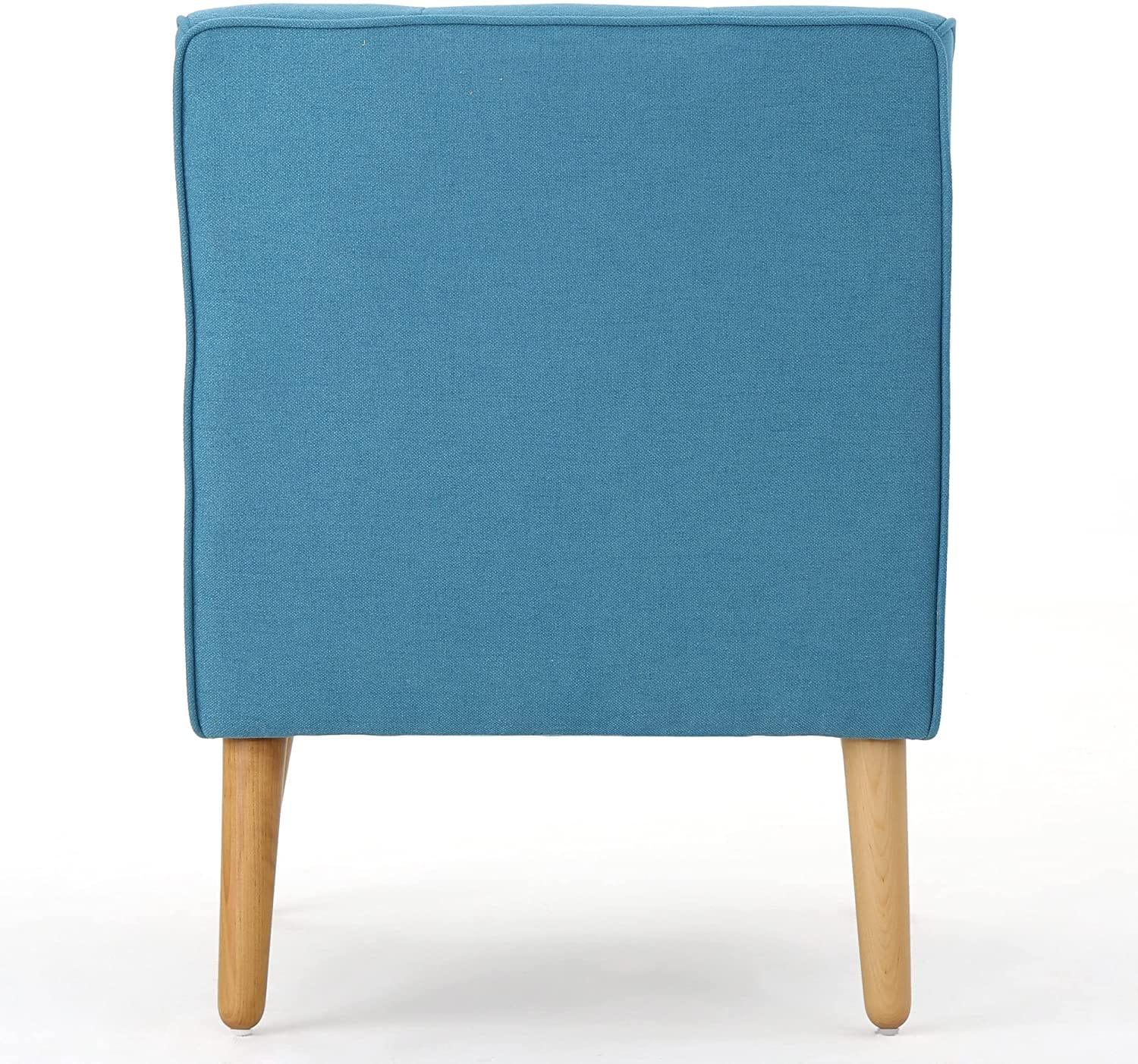 Felicity Mid-Century Fabric Arm Chairs, 2-Pcs Set, Blue - Ouch Cart 