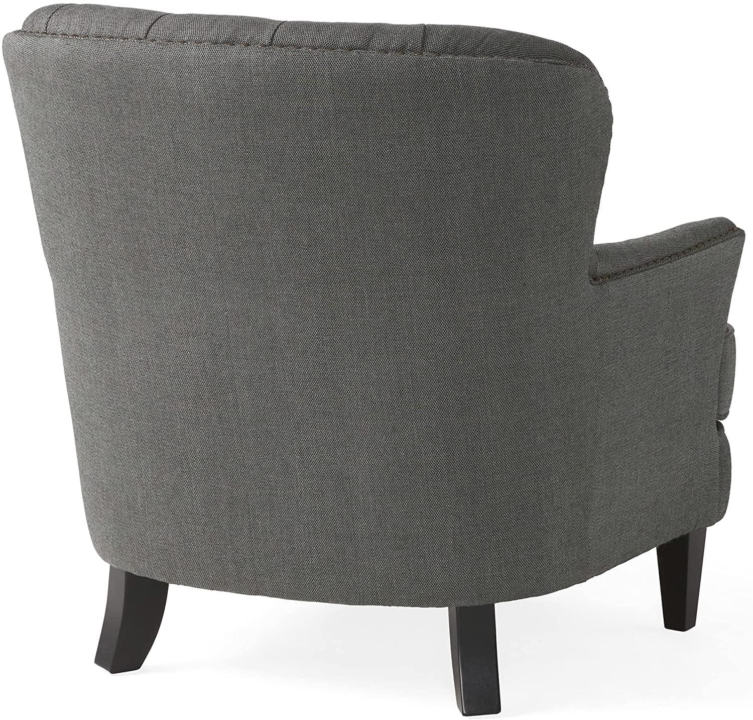 Tafton Fabric Club Chair and Ottoman Grey - Ouch Cart 