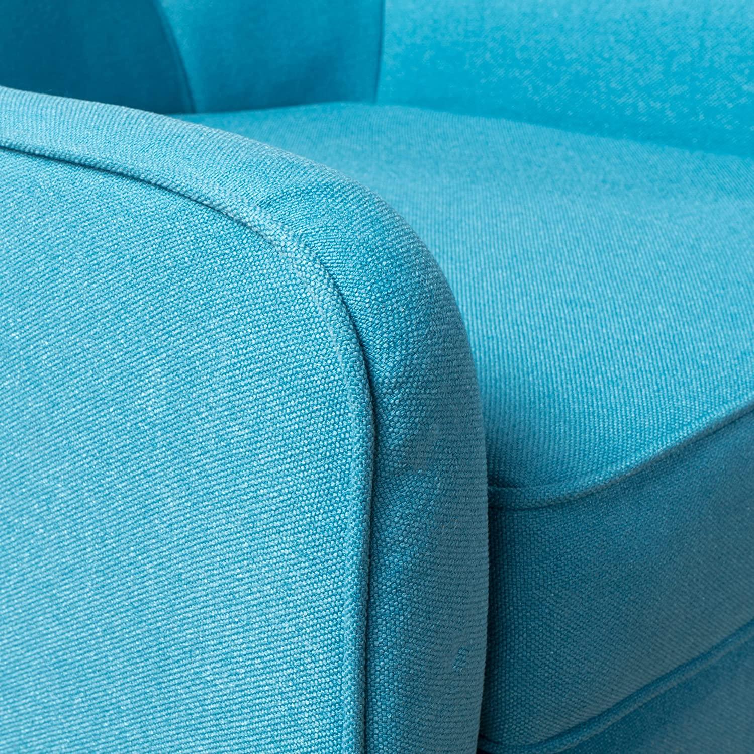 Felicity Mid-Century Fabric Arm Chairs, 2-Pcs Set, Blue - Ouch Cart 