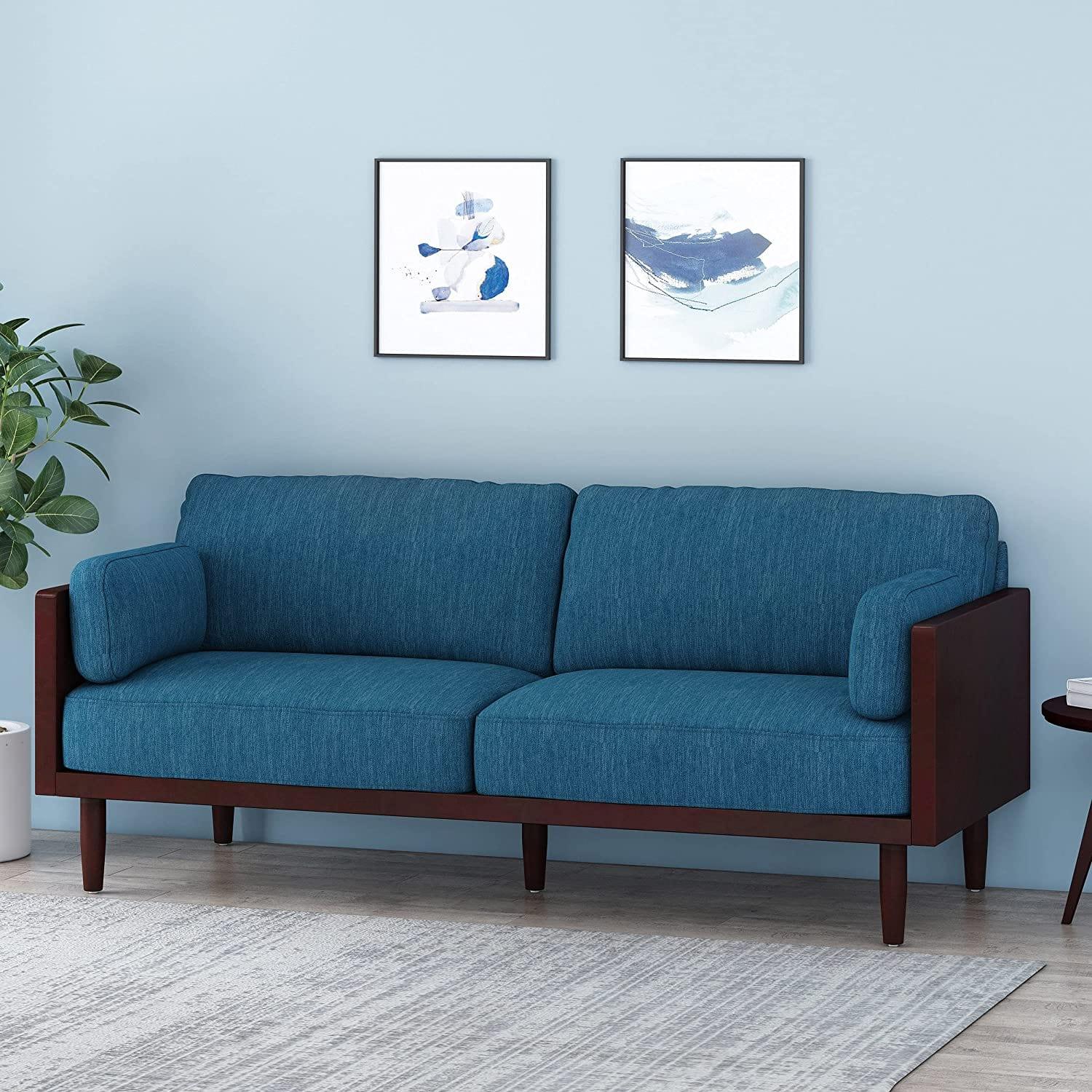 Wooden Teak Wood 2 Seater Sofa - Ouch Cart 