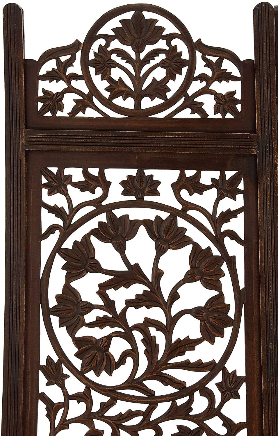 4 Panel Wooden Screen Decorative Protection For living room Wooden partition and Dividers - Ouch Cart 