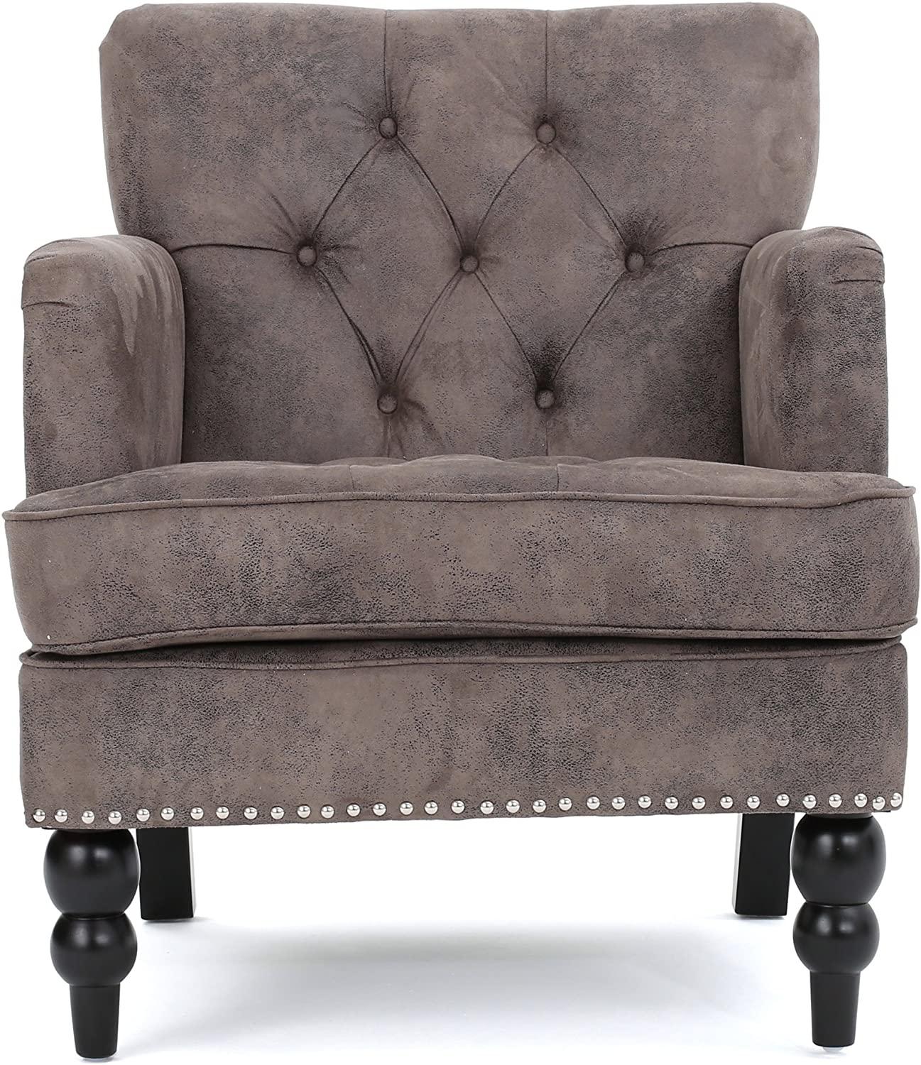 Tufted Club Chair, Fabric Accent Chair - Ouch Cart 