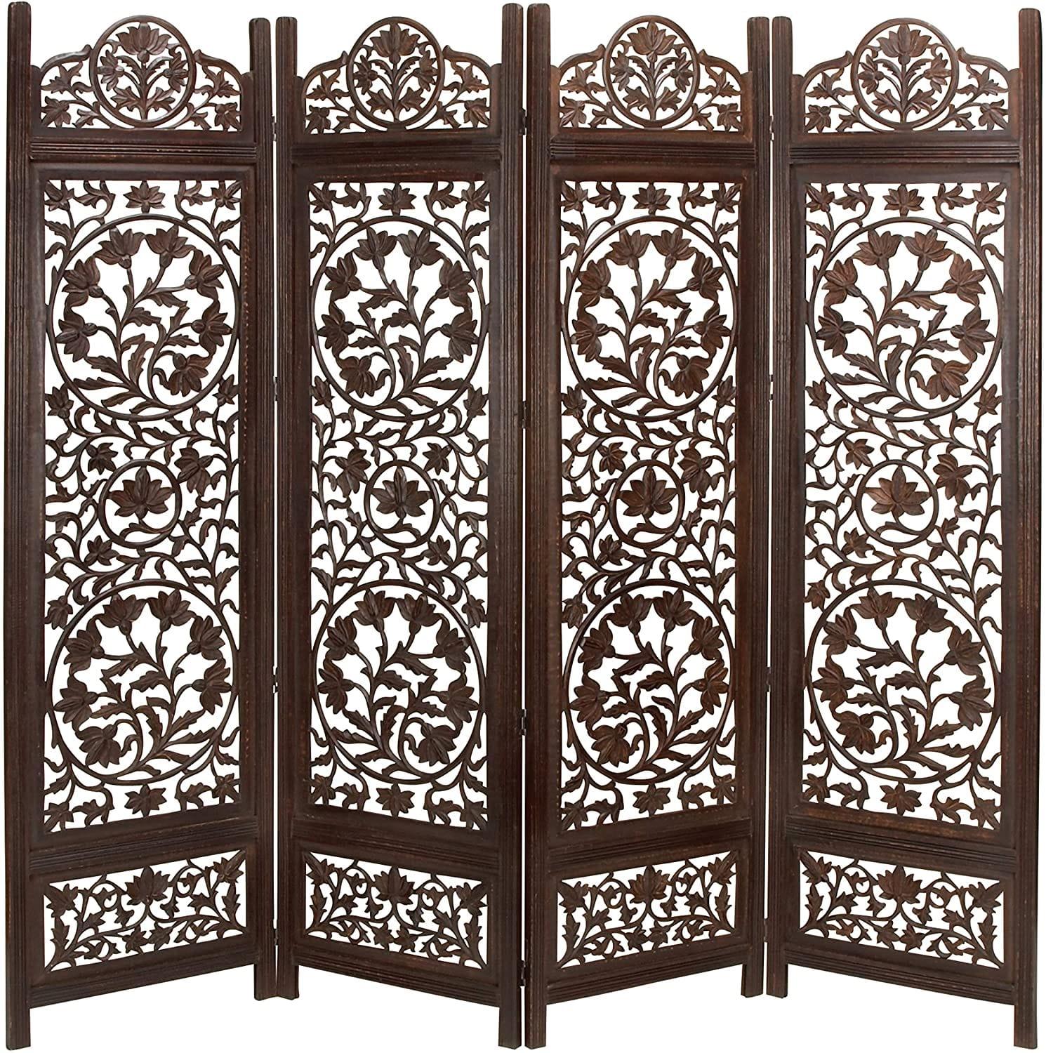 Wood Screen 4 Panel Decorative Protection - Ouch Cart 