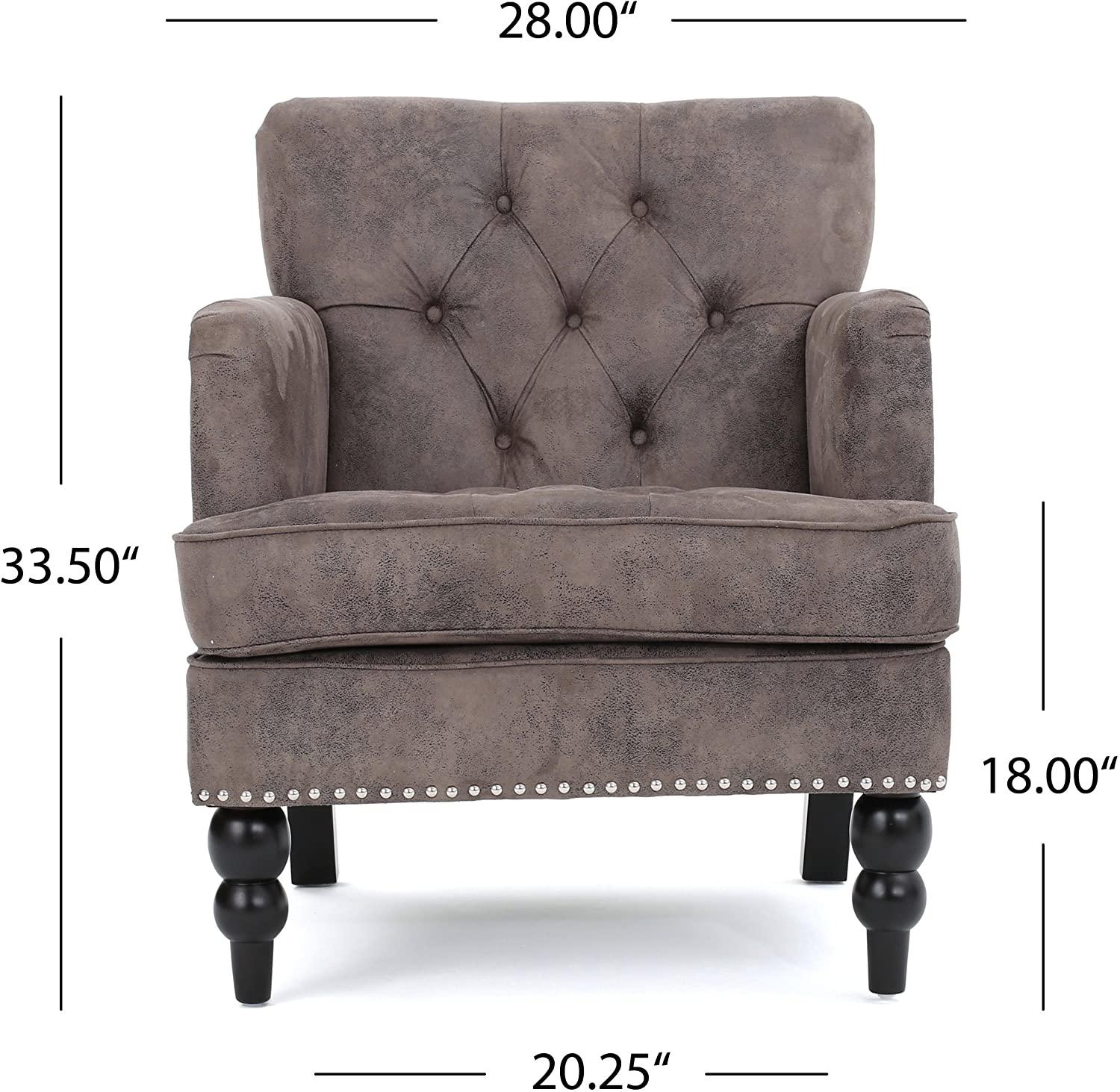 Tufted Club Chair, Fabric Accent Chair - Ouch Cart 