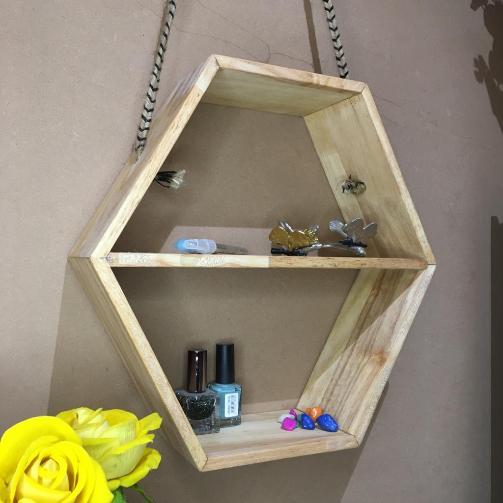 Geometric/Hexagonal Handmade Shelf By Miza - Ouch Cart 