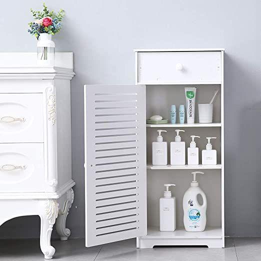 Floor Standing PVC Bathroom Side Storage Cabinet