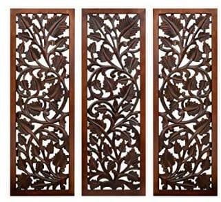 Wooden carved wall hanging panel - Ouch Cart 