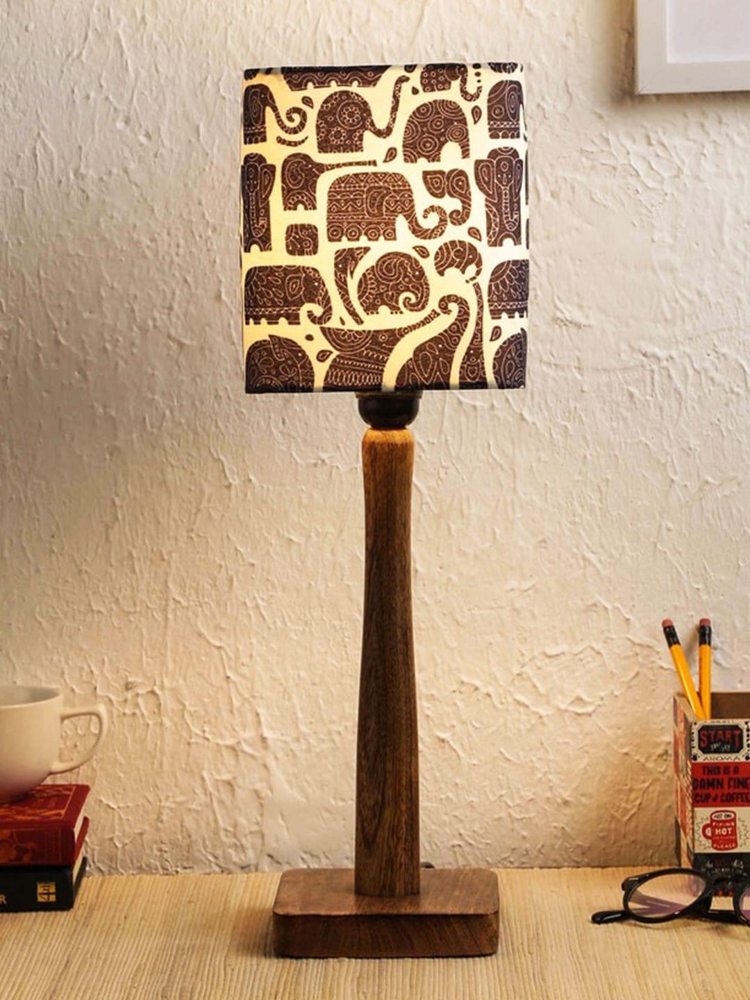 Tiny Elephants Wooden Lamp