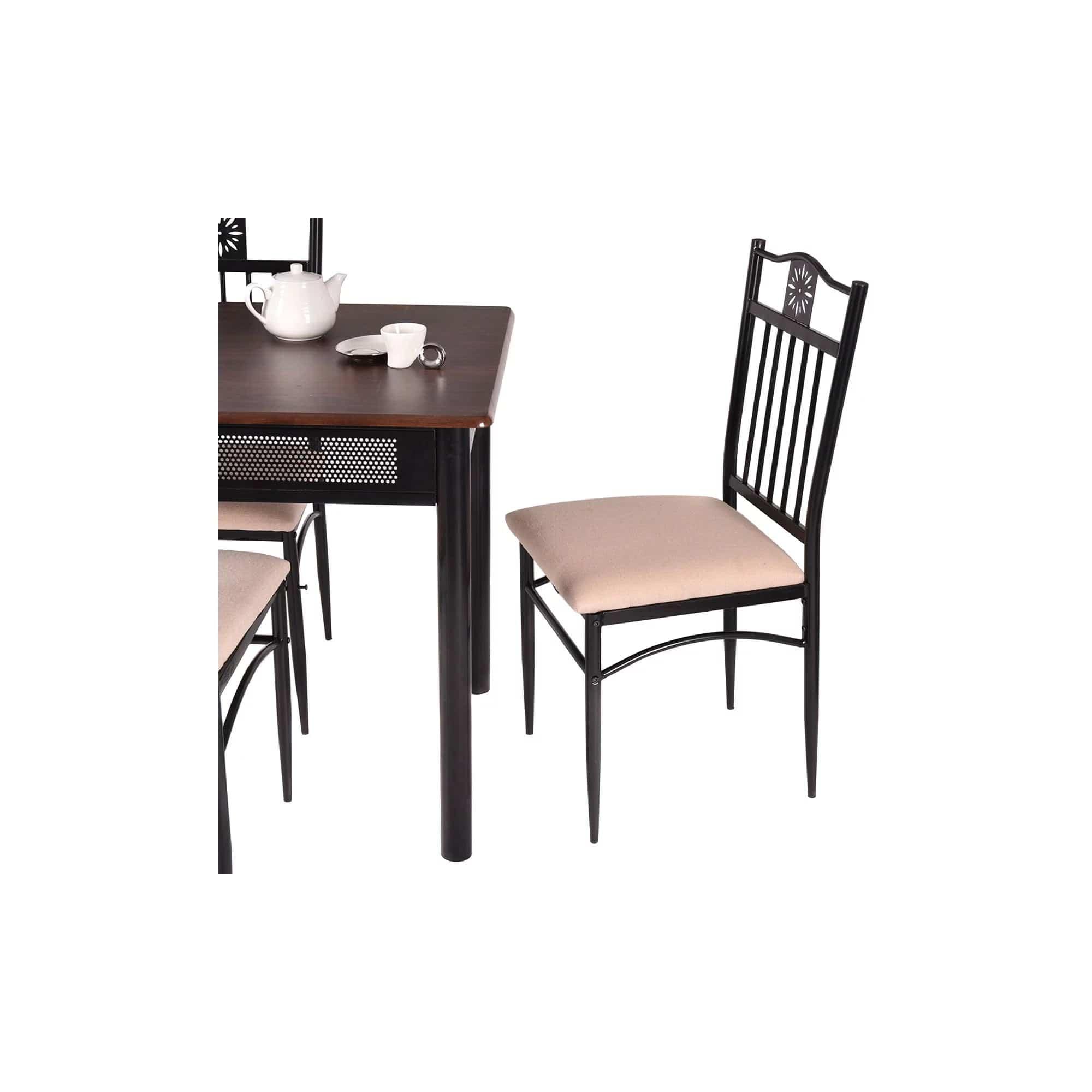 Topbuy 5 Piece Dining Set Wood Metal Table and Chairs Kitchen Furniture - Ouch Cart 