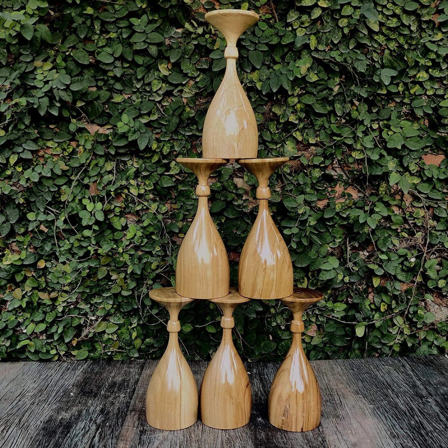 ROYAL LOOK PREMIUM WINE GLASS || TEAK WOOD - Ouch Cart 