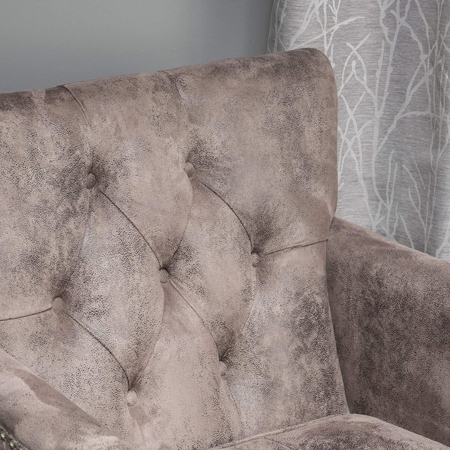 Tufted Club Chair, Fabric Accent Chair - Ouch Cart 