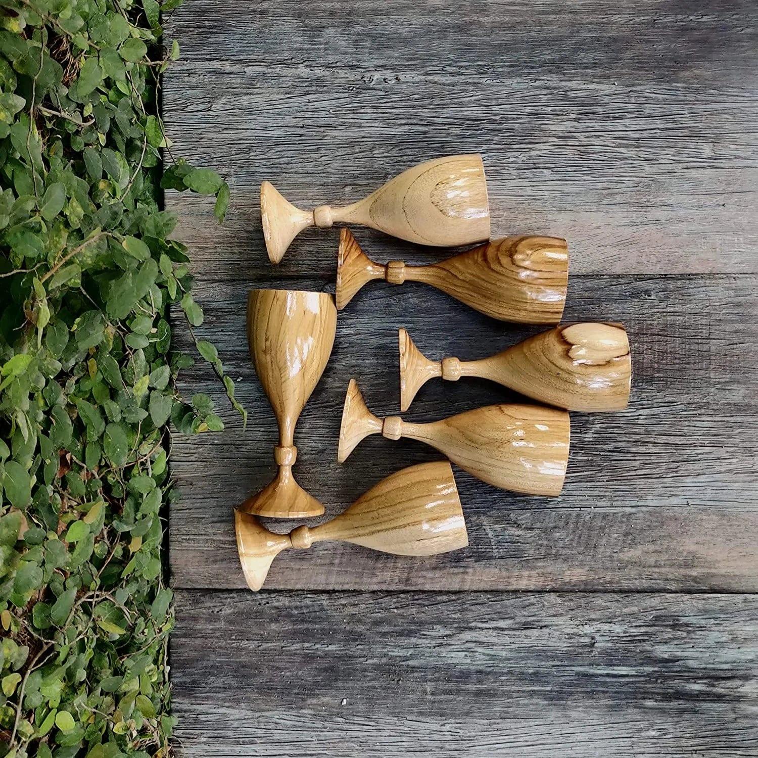 ROYAL LOOK PREMIUM WINE GLASS || TEAK WOOD - Ouch Cart 