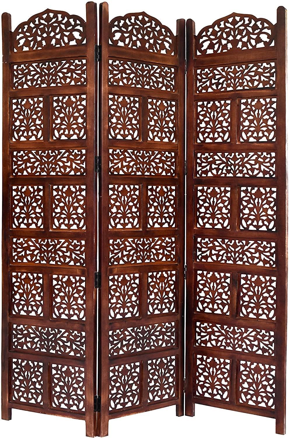 Solid Wood 3 Panel Room Wooden Partition for Living Room - Ouch Cart 