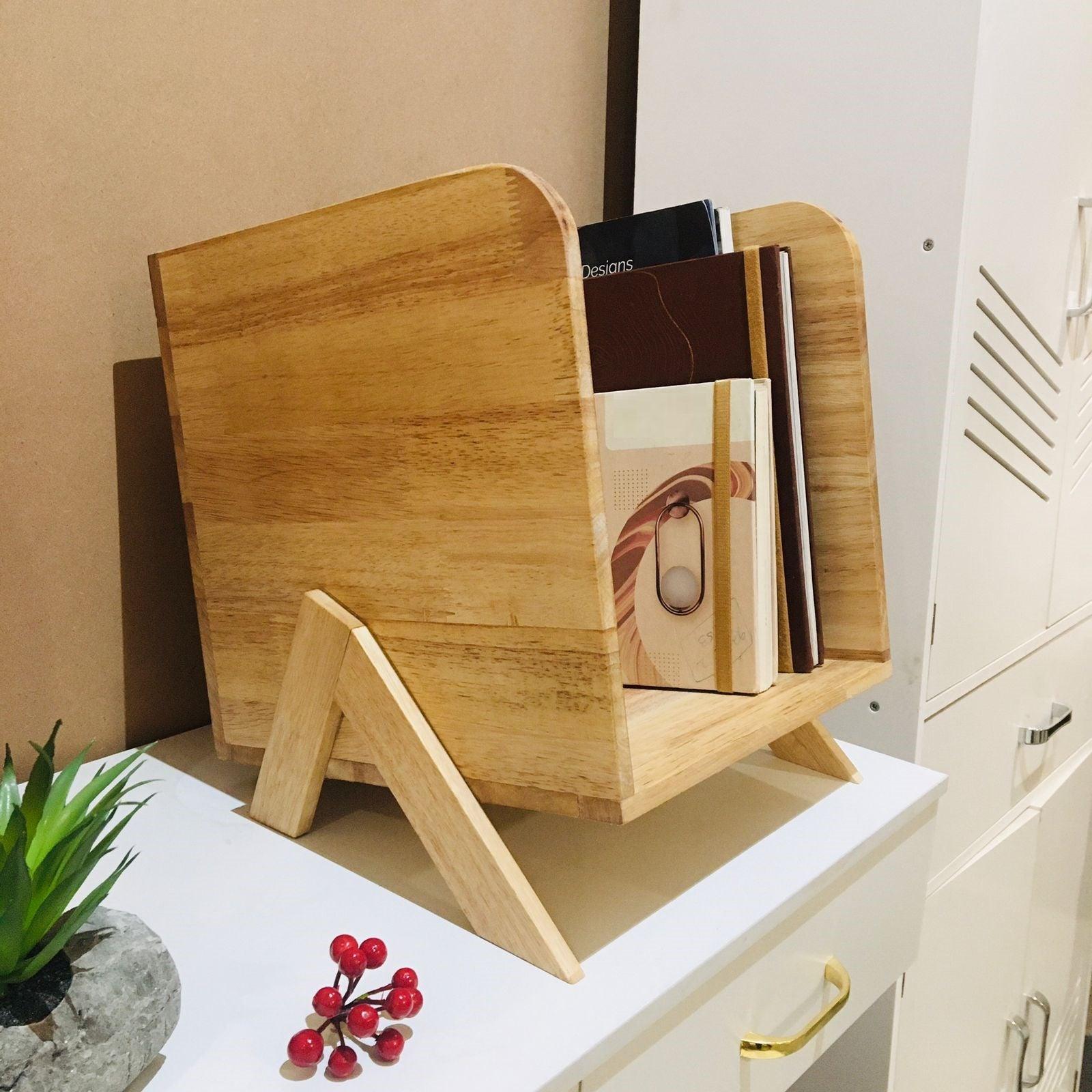 Tabletop Book Rack Wooden Organizer By Miza - Ouch Cart 