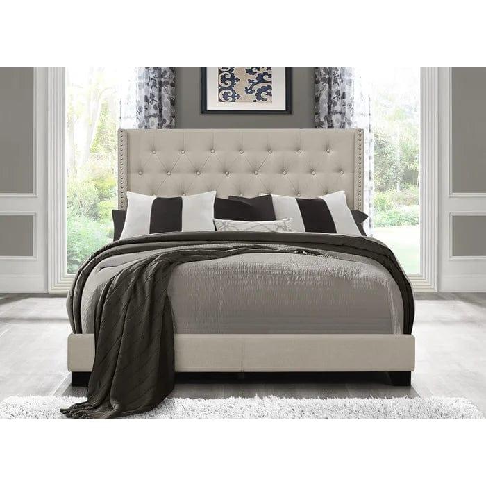 Aadvik Tufted Upholstered Low Profile Standard Bed - Ouch Cart 