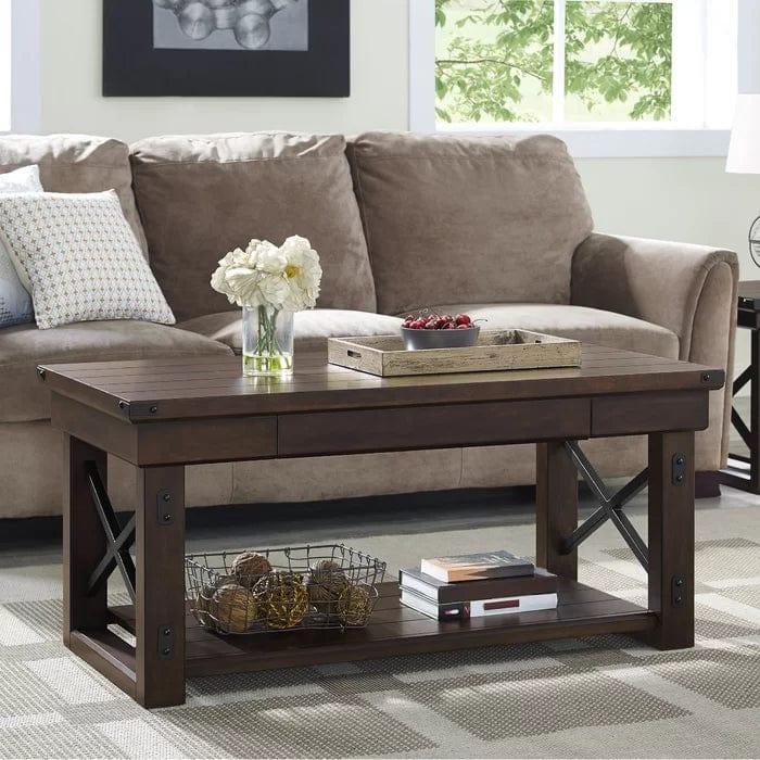 Aarav Floor Shelf Coffee Table with Storage - Ouch Cart 