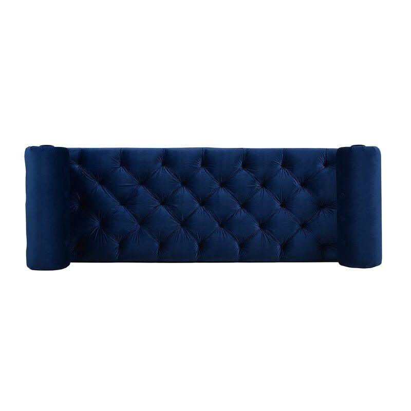Benches: Knight Home Velvet Armed Storage Bench, Ivory - Ouch Cart 