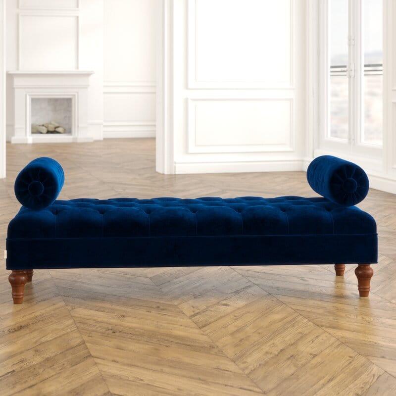 Benches: Knight Home Velvet Armed Storage Bench, Ivory - Ouch Cart 