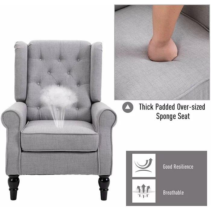 Afton Wide Tufted Wingback Chair - Ouch Cart 