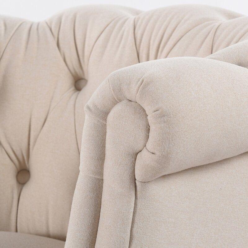 Wide Tufted Chesterfield Chair - Ouch Cart 