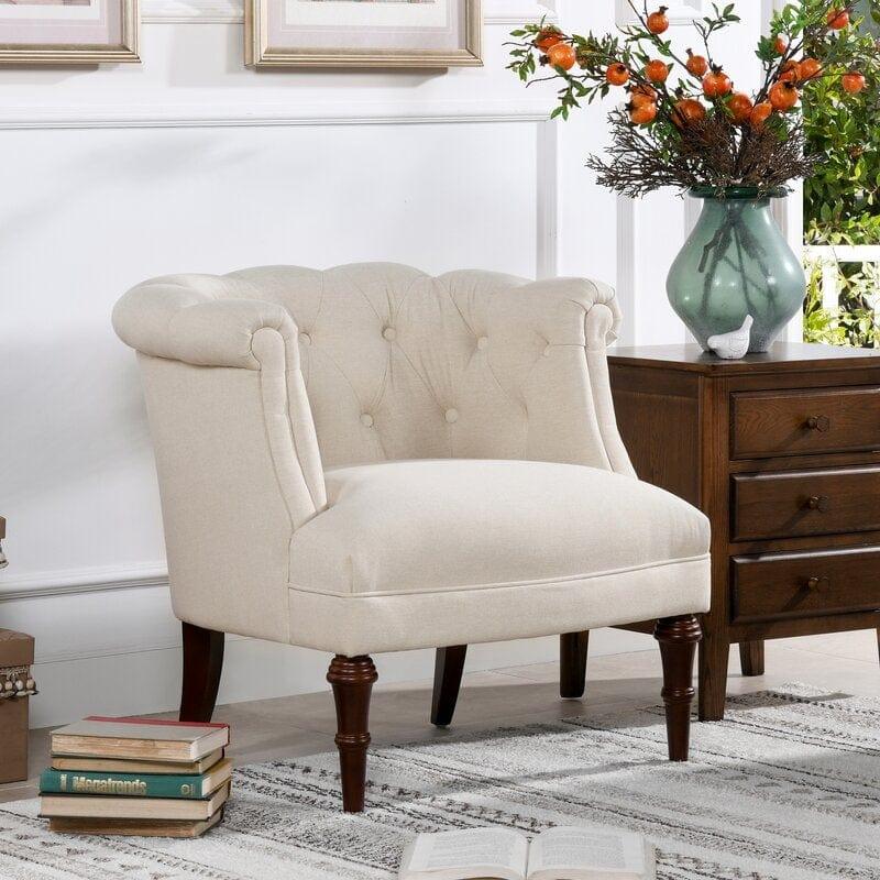 Wide Tufted Chesterfield Chair - Ouch Cart 