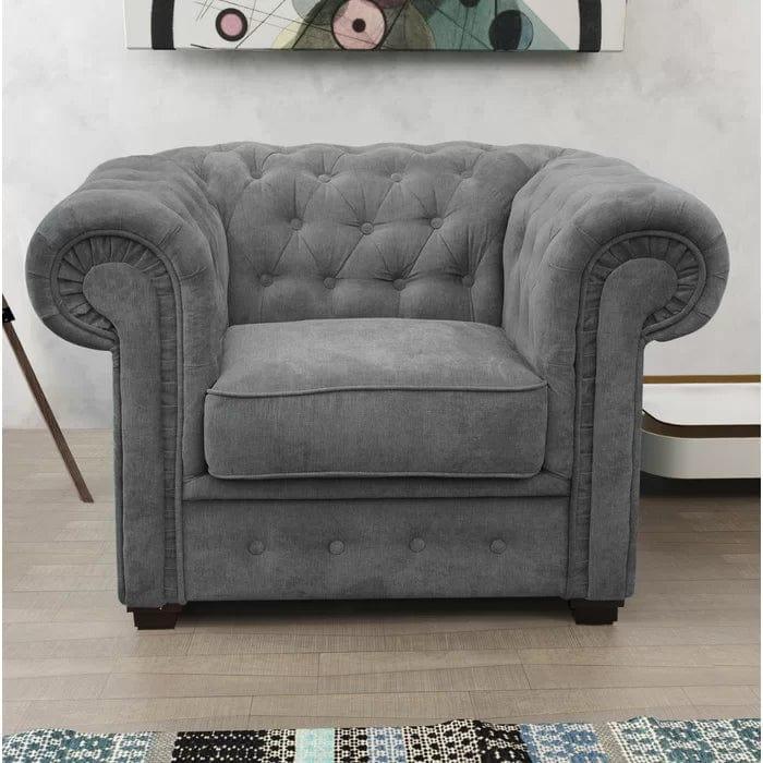 Alderwood Wide Tufted Chesterfield Chair - Ouch Cart 