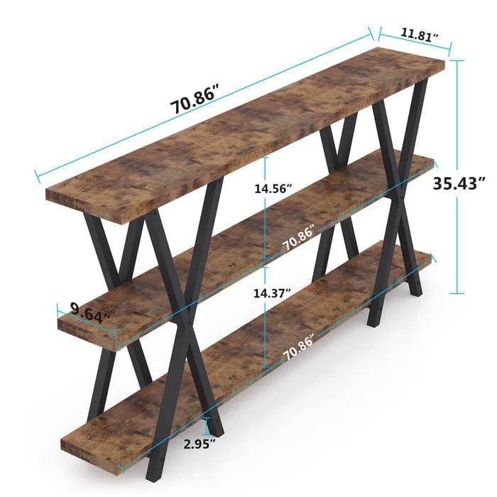 Allena'' Wooden And Iron Console Table - Ouch Cart 