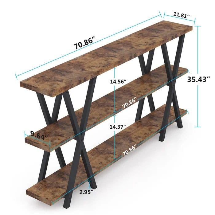 Allena'' Wooden And Iron Console Table