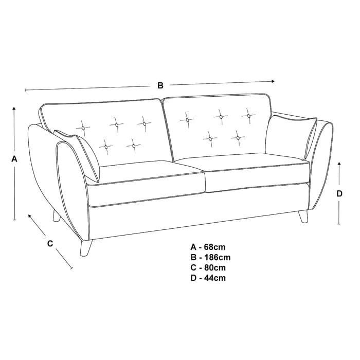 Allie 3 Seater Sofa - Ouch Cart 