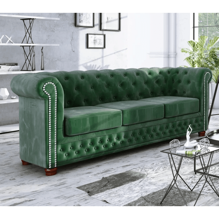Anzla 3 Seater Chesterfield Sofa - Ouch Cart 