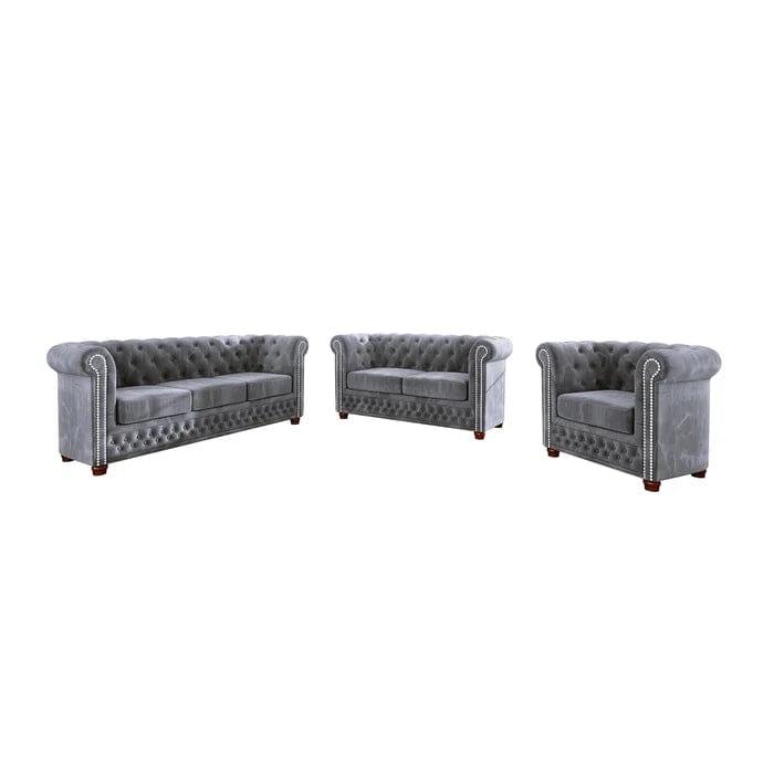 Anzla Chesterfield Sofa Set - Ouch Cart 