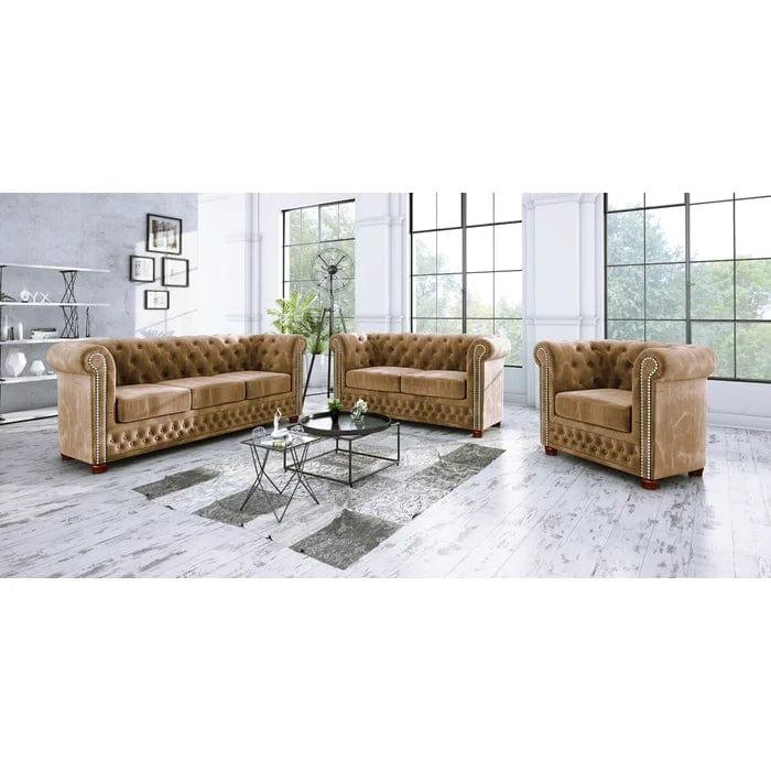 Anzla Chesterfield Sofa Set - Ouch Cart 