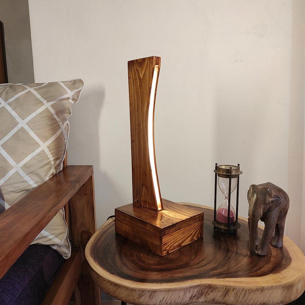 Arc Brown Wooden LED Table Lamp (BULB NOT INCLUDED) - Ouch Cart 