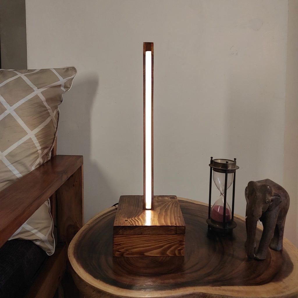 Arc Brown Wooden LED Table Lamp (BULB NOT INCLUDED) - Ouch Cart 