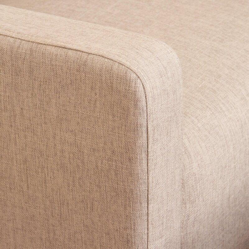 Wide Tufted Linen Armchair and Ottoman - Ouch Cart 