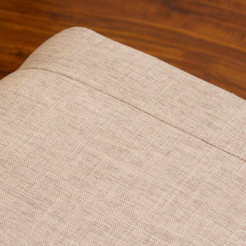 Wide Tufted Linen Armchair and Ottoman - Ouch Cart 