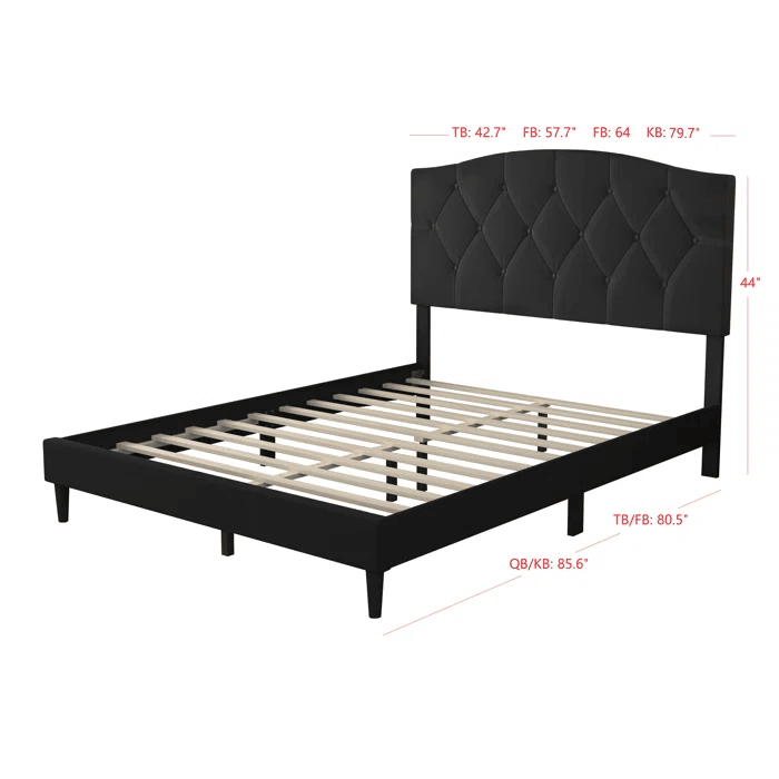 Arndt Tufted Upholstered Low Profile Platform Bed - Ouch Cart 