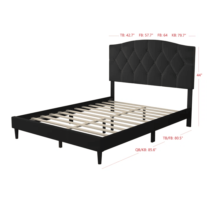 Arndt Tufted Upholstered Low Profile Platform Bed