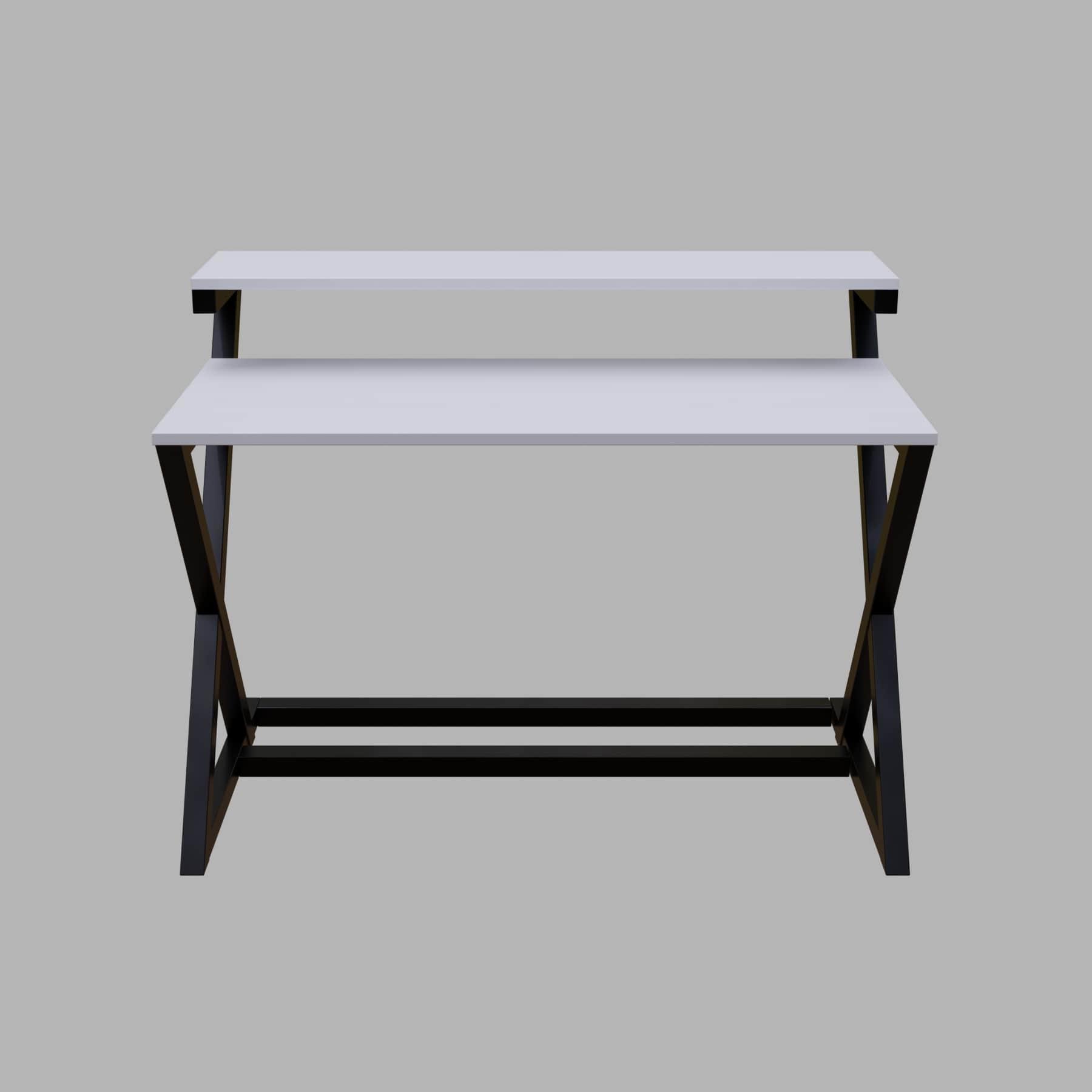 Austin Study Table in White Color with Upper Shelve