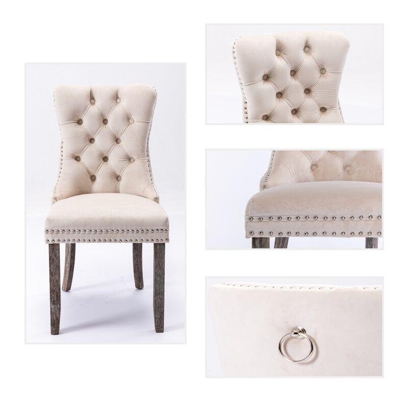 Rosdorf Park Aymie Tufted Upholstered Chair ( SET OF 2 ) - Ouch Cart 