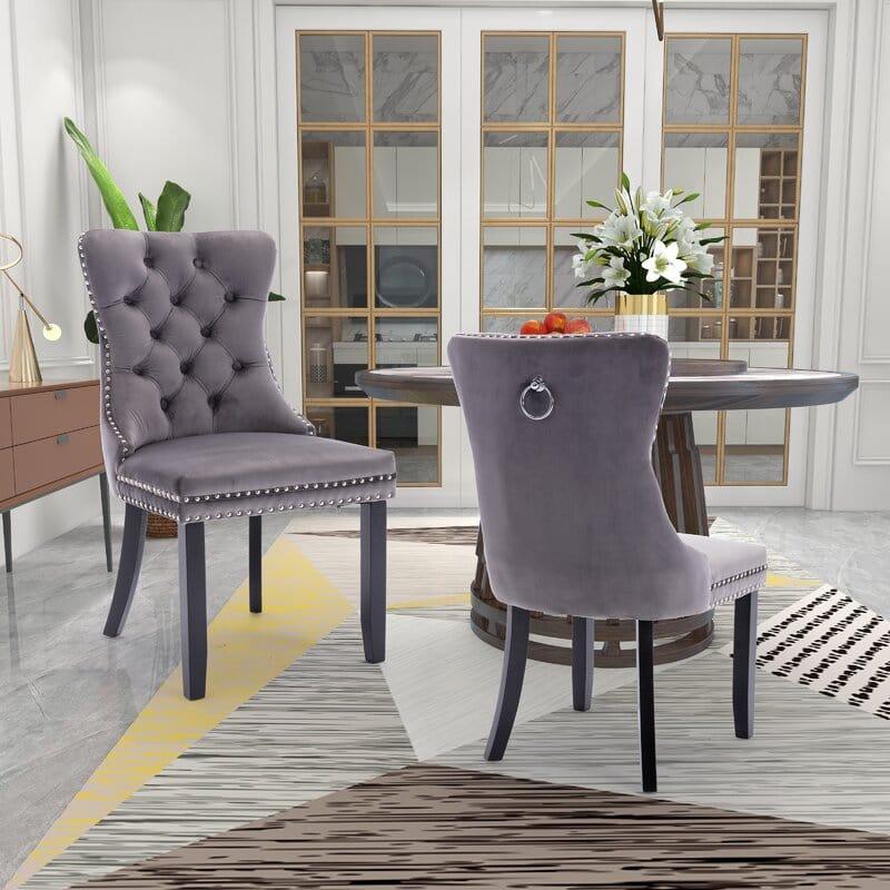 Rosdorf Park Aymie Tufted Upholstered Chair ( SET OF 2 ) - Ouch Cart 