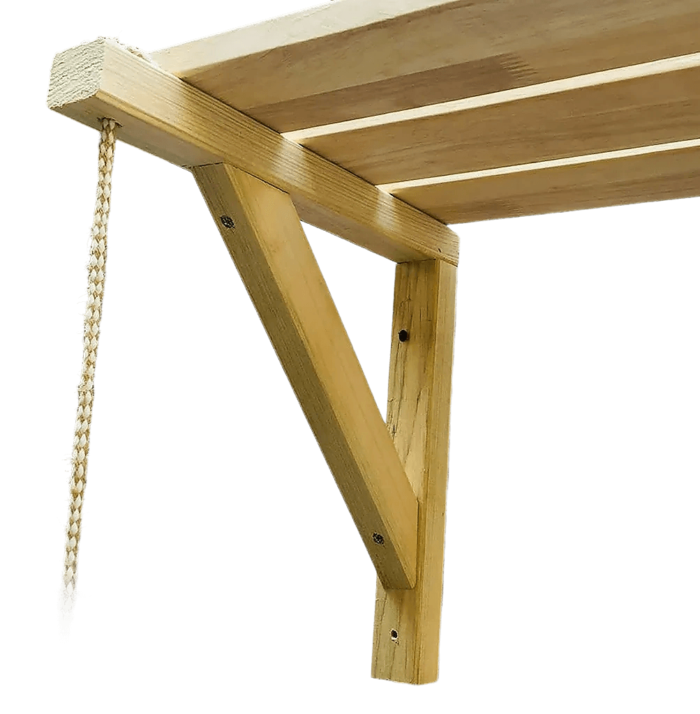 Wooden Bracket Shelf With Hanging Rope/Timber Clothes Rack ( With Complementary Coaster ) By Miza