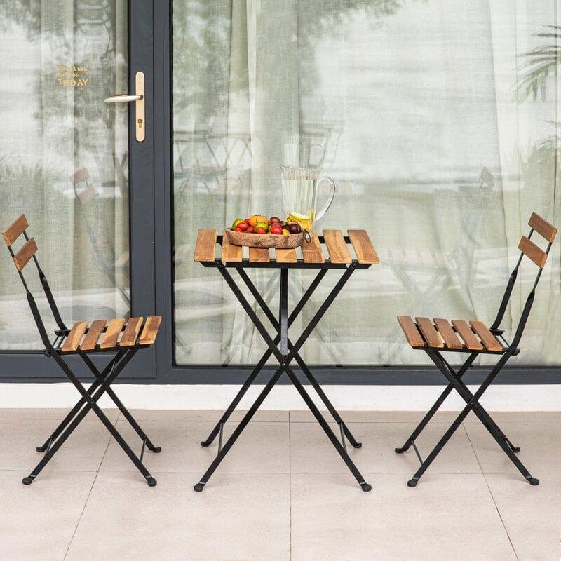 OUTDOOR FURNITURE GARDEN PATIO SEATING SET 1+2 CHAIRS AND TABLE SET BALCONY FURNITURE COFFEE TABLE SET - Ouch Cart 