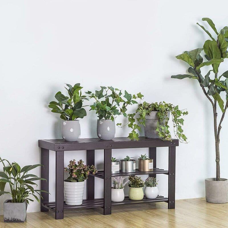 Bamboo Wood 6 Pair Shoe Rack For Room - Ouch Cart 