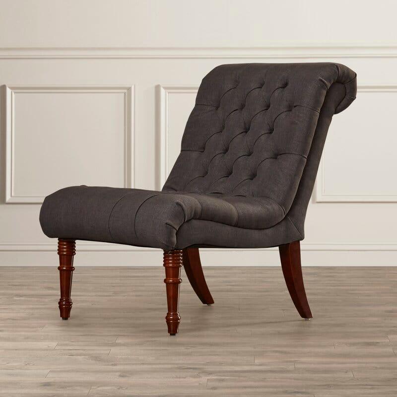 Barnkine Wide Wooden tufted Slipper Chair - Ouch Cart 