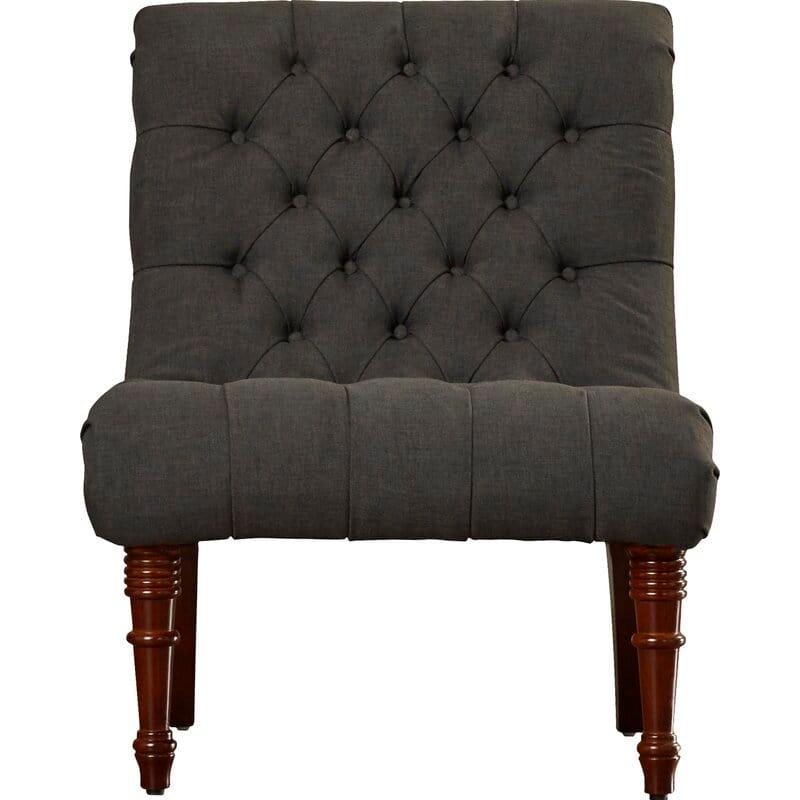 Barnkine Wide Wooden tufted Slipper Chair - Ouch Cart 
