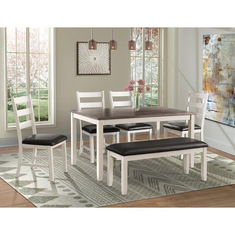 Beaubien 6 - Person Counter Height Acacia Solid Wood Dining Set - Ouch Cart 