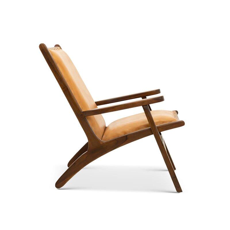 Wide Wooden Antique Upholstery Chair for living room - Ouch Cart 