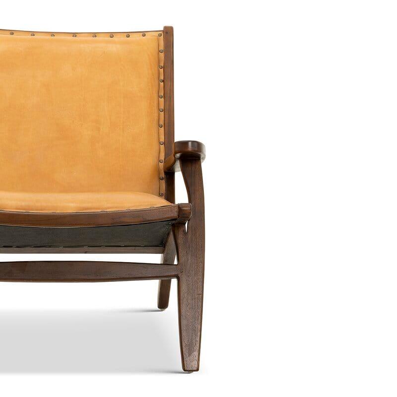 Wide Wooden Antique Upholstery Chair for living room - Ouch Cart 