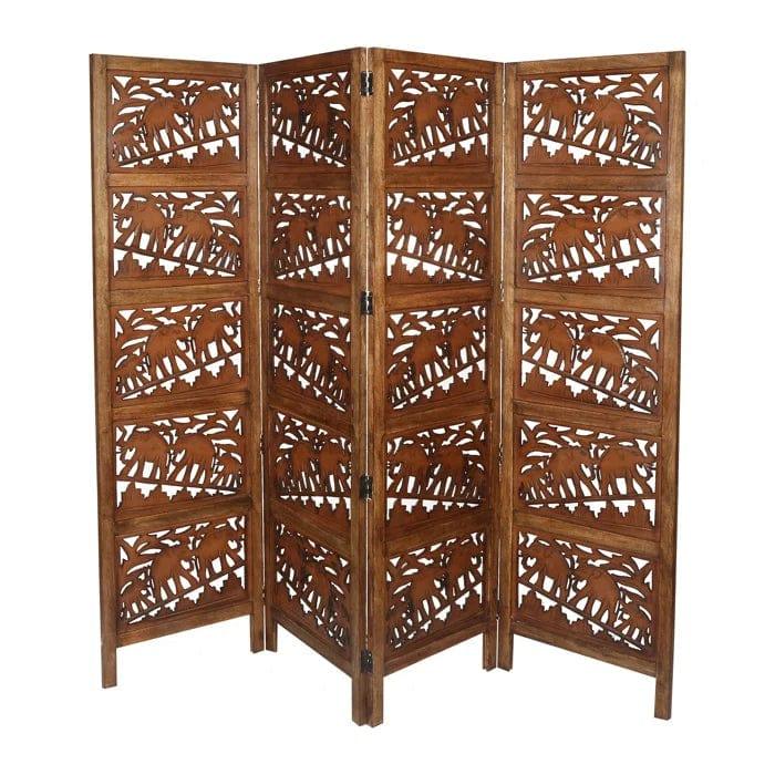 Bidwell 202Cm W x 183Cm H 4 - Panel Folding Room Divider - Ouch Cart 